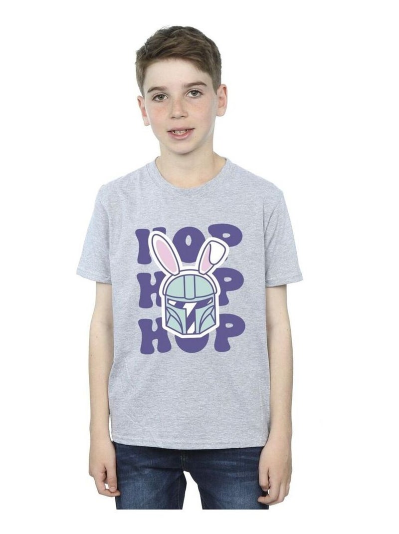 Star Wars - T-shirt THE MANDALORIAN HOP INTO EASTER Gris chiné - Kiabi