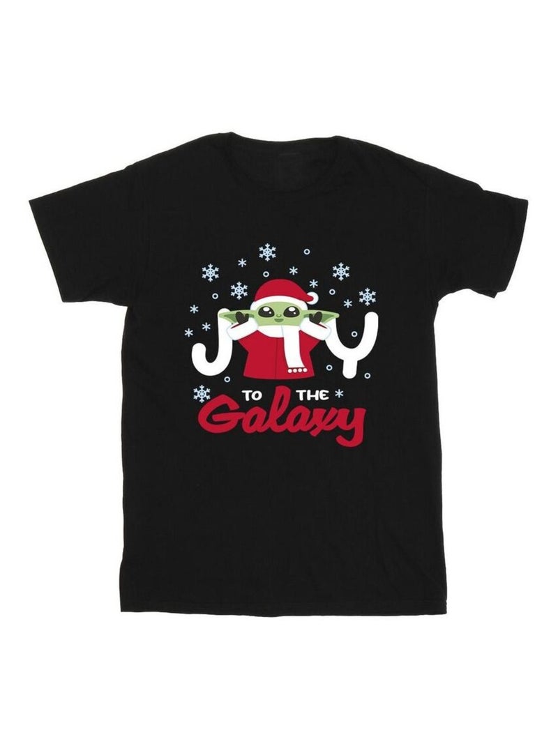 Star Wars - T-shirt THE MANDALORIAN JOY TO THE GALAXY Noir - Kiabi