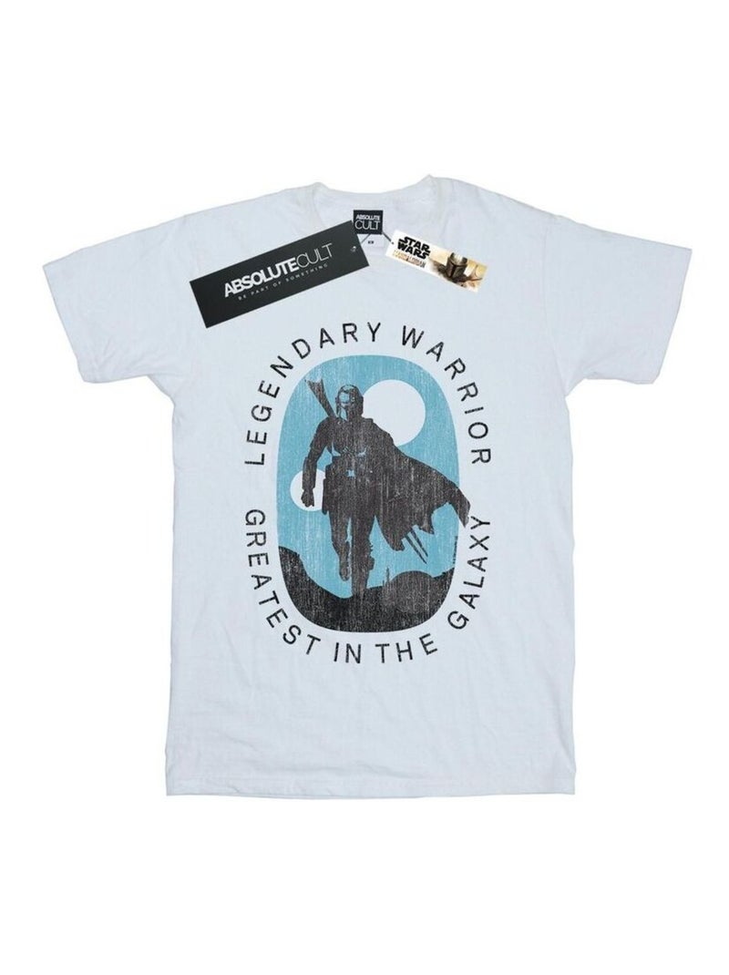 Star Wars - T-shirt THE MANDALORIAN LEGENDARY WARRIOR GREATEST IN THE GALAXY Blanc - Kiabi