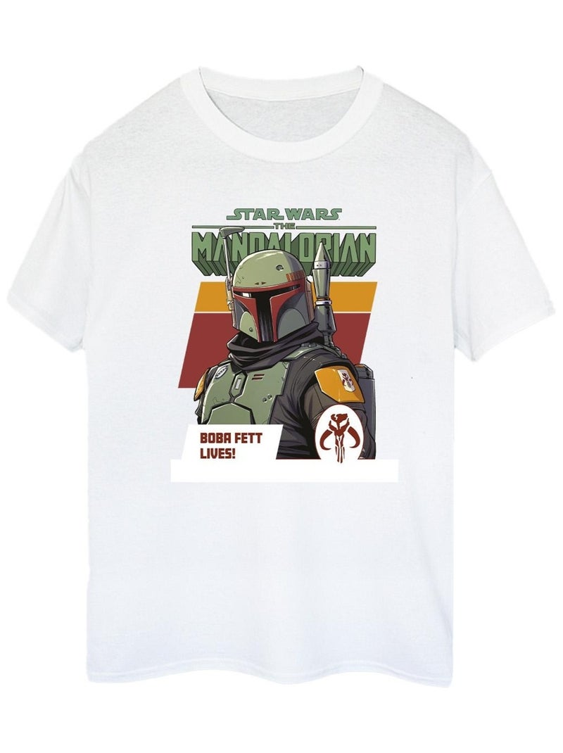 Star Wars - T-shirt THE MANDALORIAN LIVES Blanc - Kiabi