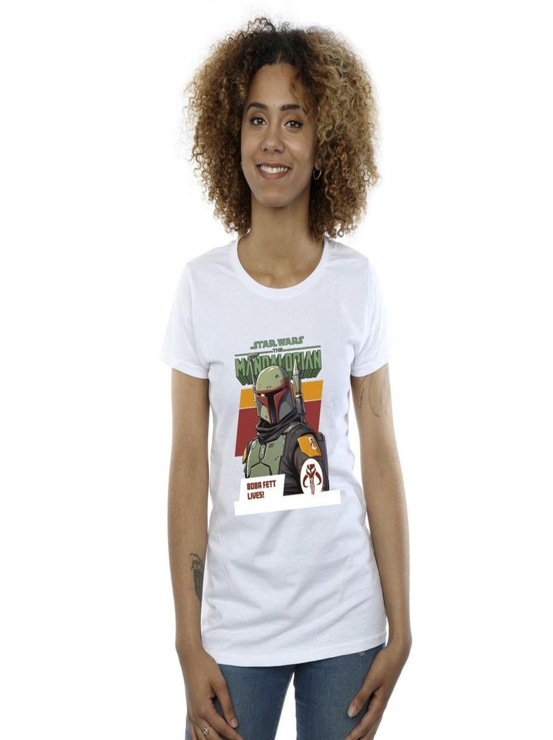 Star Wars - T-shirt THE MANDALORIAN LIVES Blanc - Kiabi