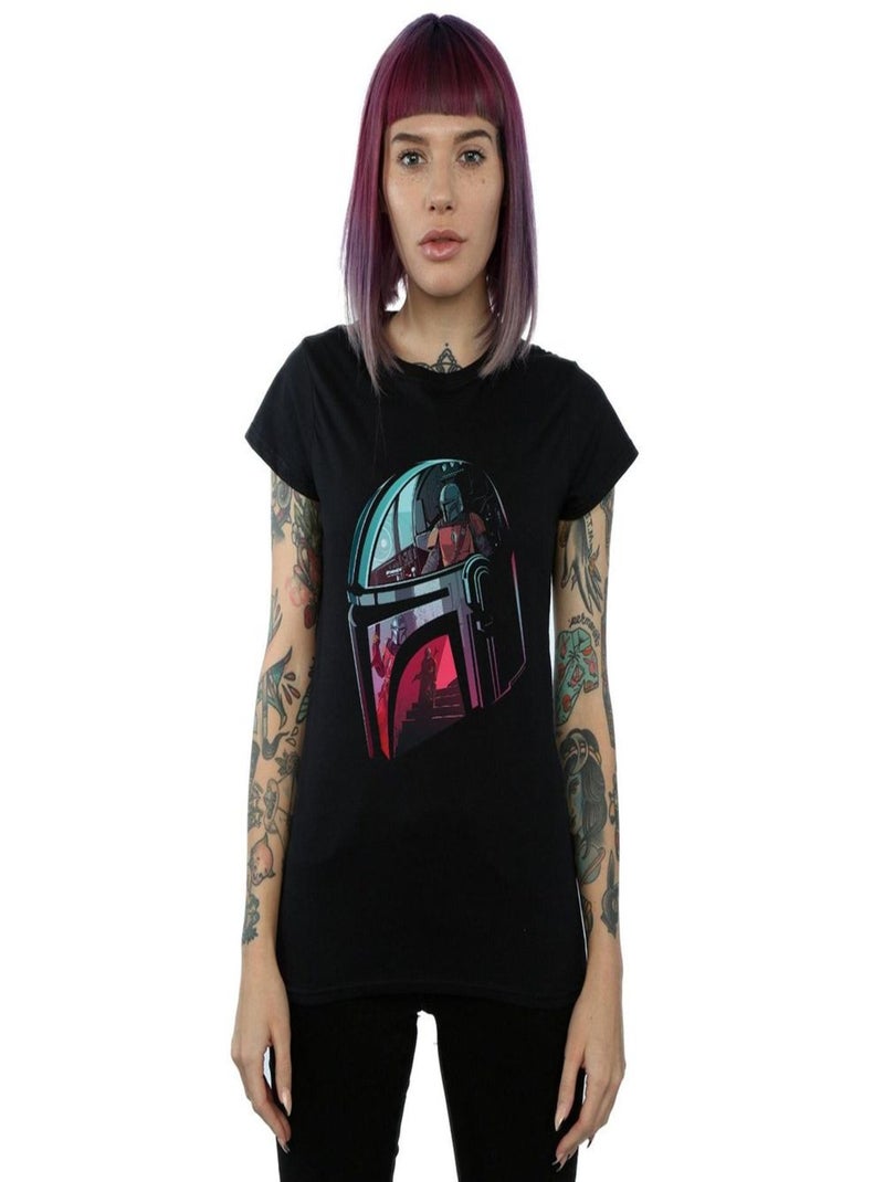 Star Wars - T-shirt THE MANDALORIAN MANDALORE Noir - Kiabi