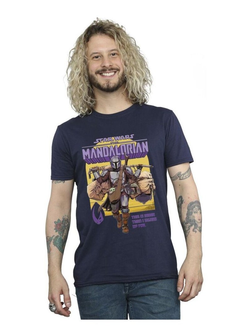 Star Wars - T-shirt THE MANDALORIAN MORE THAN SIGNED UP FOR Bleu marine - Kiabi