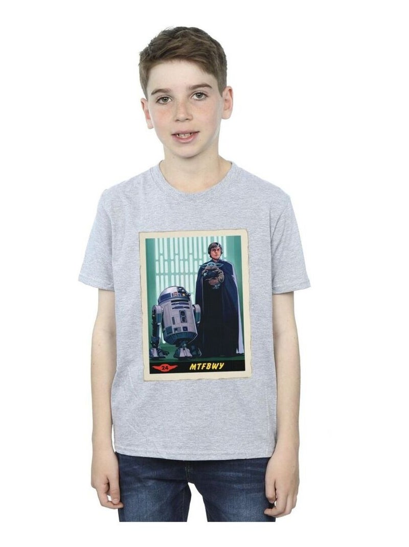 Star Wars - T-shirt THE MANDALORIAN MTFBWY Gris chiné - Kiabi