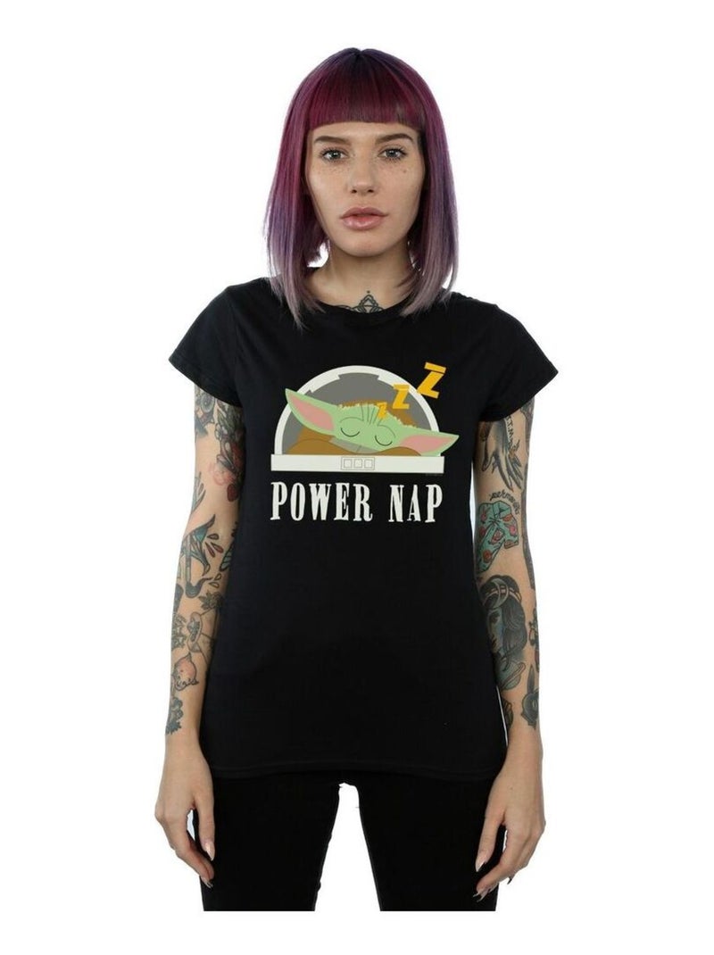 Star Wars - T-shirt THE MANDALORIAN POWER NAP CHILD Noir - Kiabi