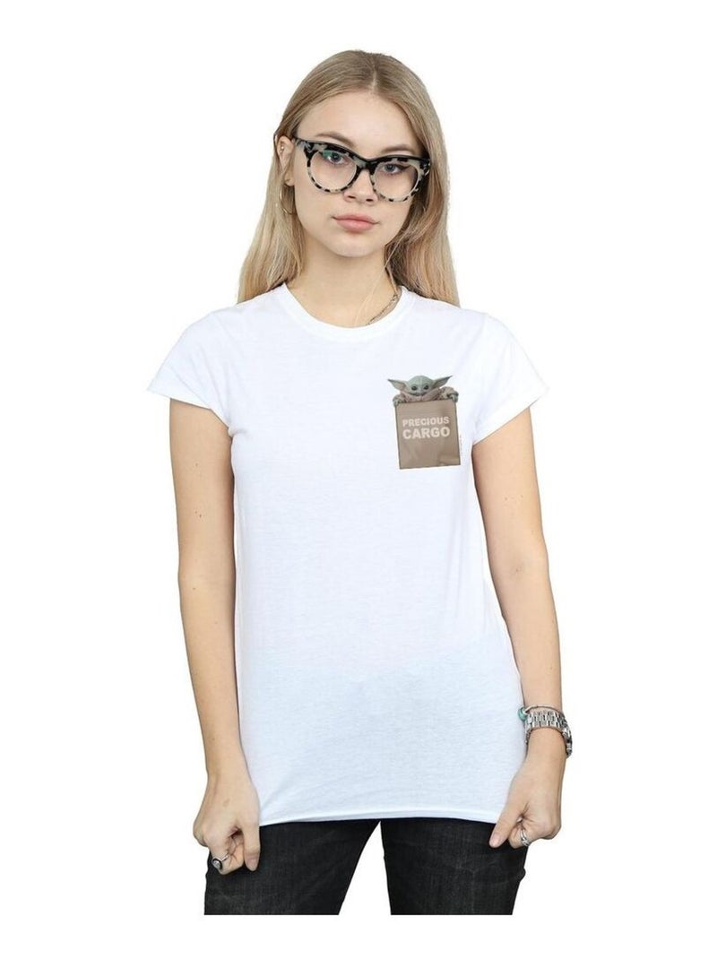 Star Wars - T-shirt THE MANDALORIAN PRECIOUS CARGO Blanc - Kiabi