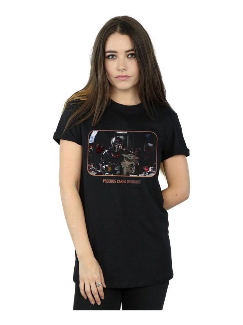 Star Wars - T-shirt THE MANDALORIAN PRECIOUS CARGO Noir - Kiabi