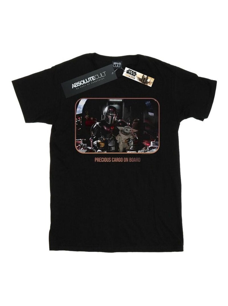 Star Wars - T-shirt THE MANDALORIAN PRECIOUS CARGO Noir - Kiabi