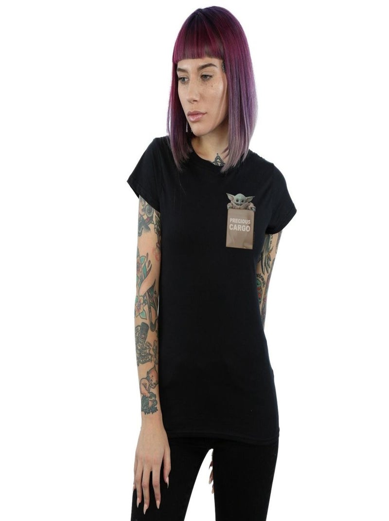 Star Wars - T-shirt THE MANDALORIAN PRECIOUS CARGO Noir - Kiabi