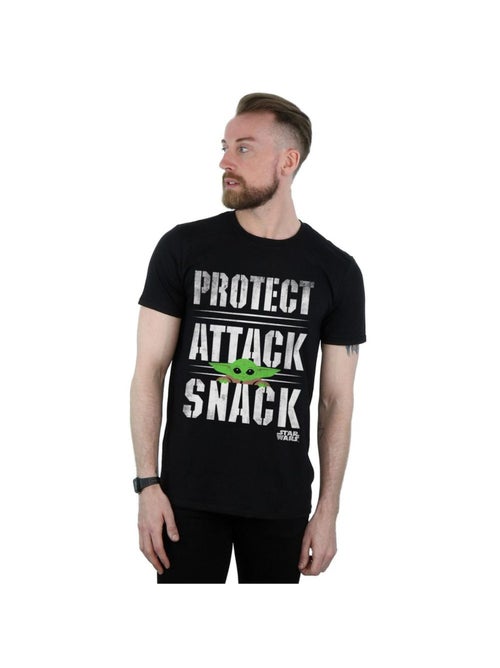 Star Wars - T-shirt THE MANDALORIAN PROTECT ATTACK SNACK - Kiabi Star Wars - T-shirt THE MANDALORIAN PROTECT ATTACK SNACK - Kiabi