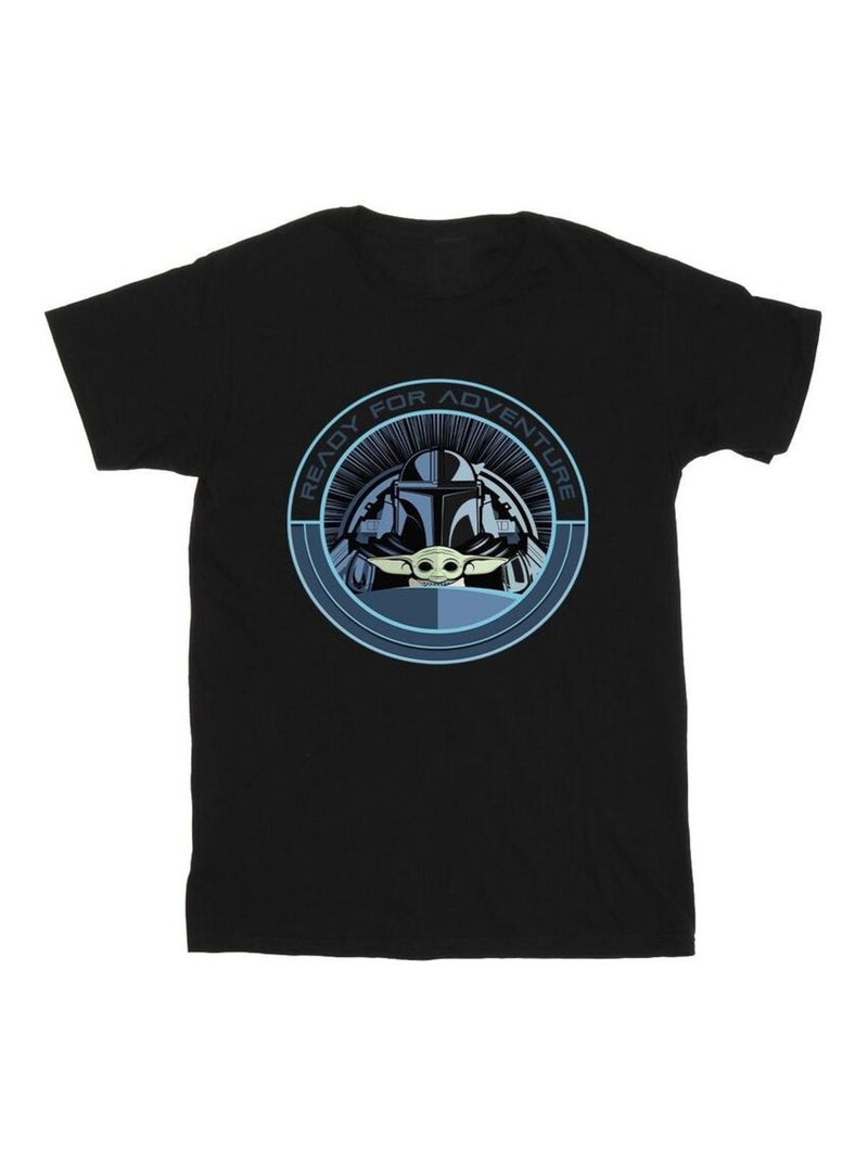 Star Wars - T-shirt THE MANDALORIAN READY FOR ADVENTURE Noir - Kiabi