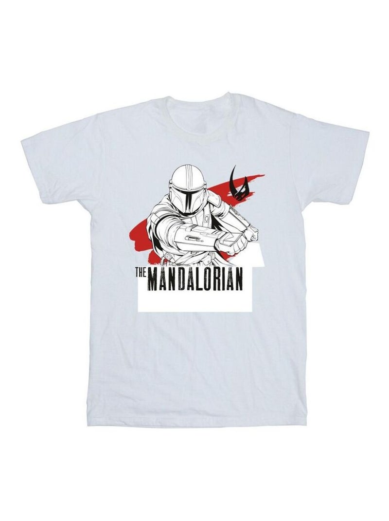 Star Wars - T-shirt THE MANDALORIAN SHOOTS Blanc - Kiabi