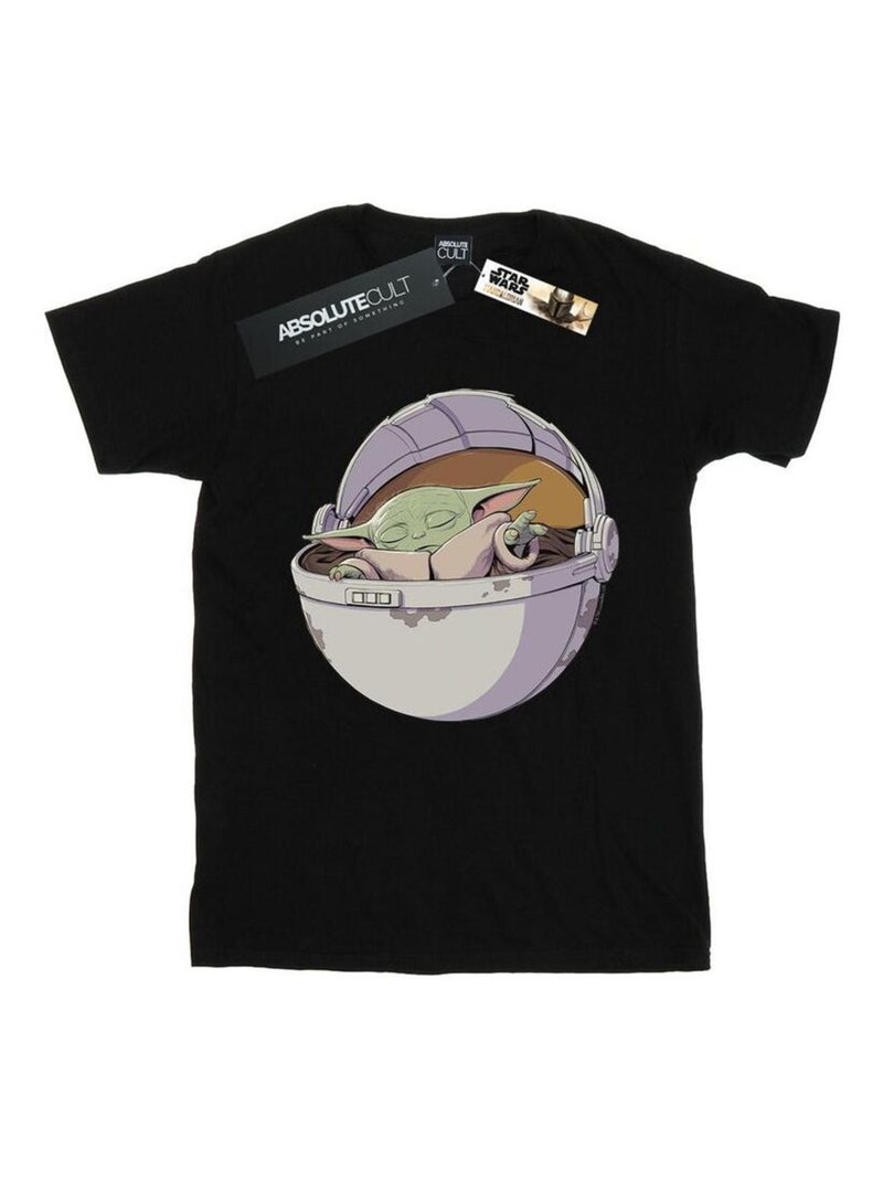 Star Wars - T-shirt THE MANDALORIAN SLEEPING CHILD Noir - Kiabi