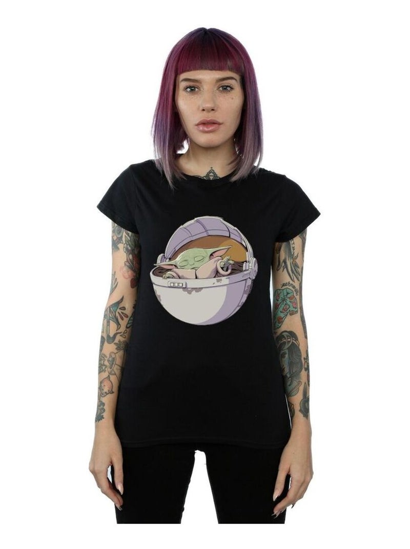 Star Wars - T-shirt THE MANDALORIAN SLEEPING CHILD Noir - Kiabi