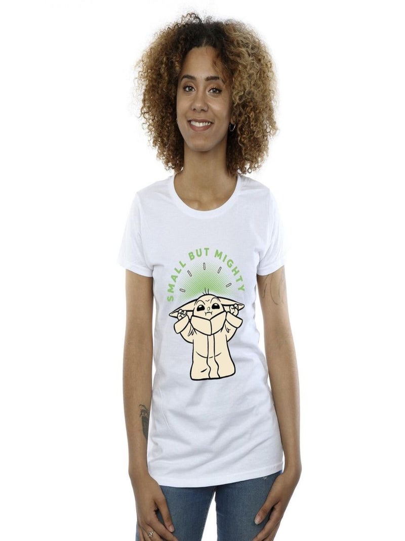 Star Wars - T-shirt THE MANDALORIAN SMALL BUT MIGHTY Blanc - Kiabi