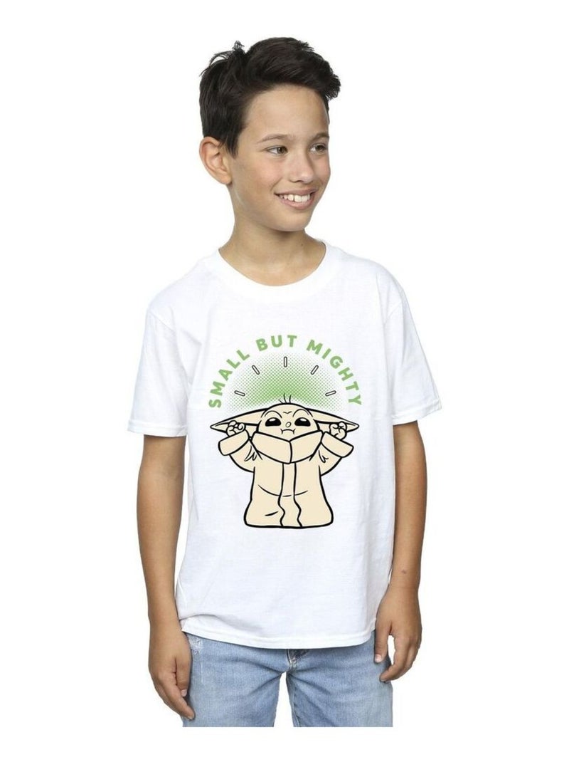 Star Wars - T-shirt THE MANDALORIAN SMALL BUT MIGHTY Blanc - Kiabi