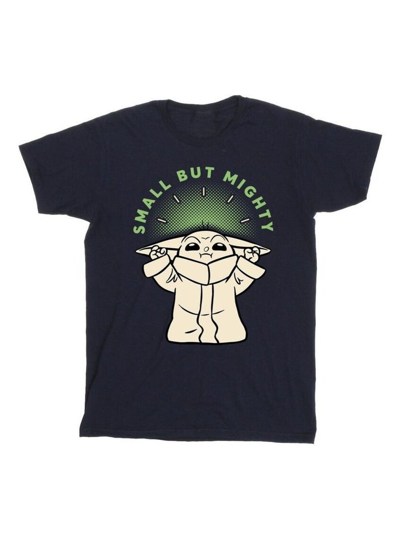Star Wars - T-shirt THE MANDALORIAN SMALL BUT MIGHTY Bleu marine - Kiabi