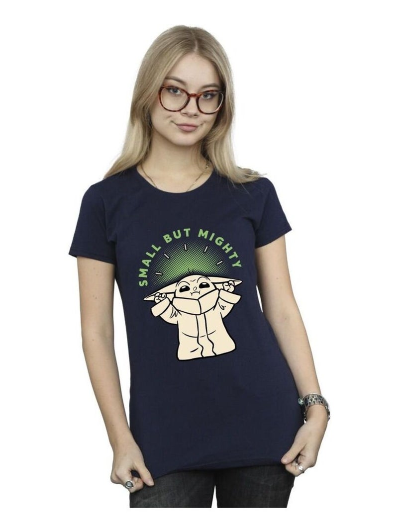 Star Wars - T-shirt THE MANDALORIAN SMALL BUT MIGHTY Bleu marine - Kiabi