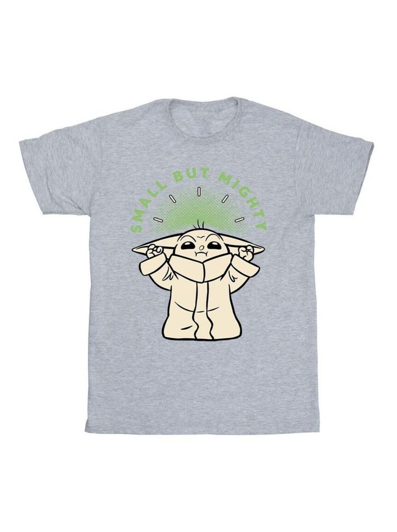 Star Wars - T-shirt THE MANDALORIAN SMALL BUT MIGHTY Gris chiné - Kiabi