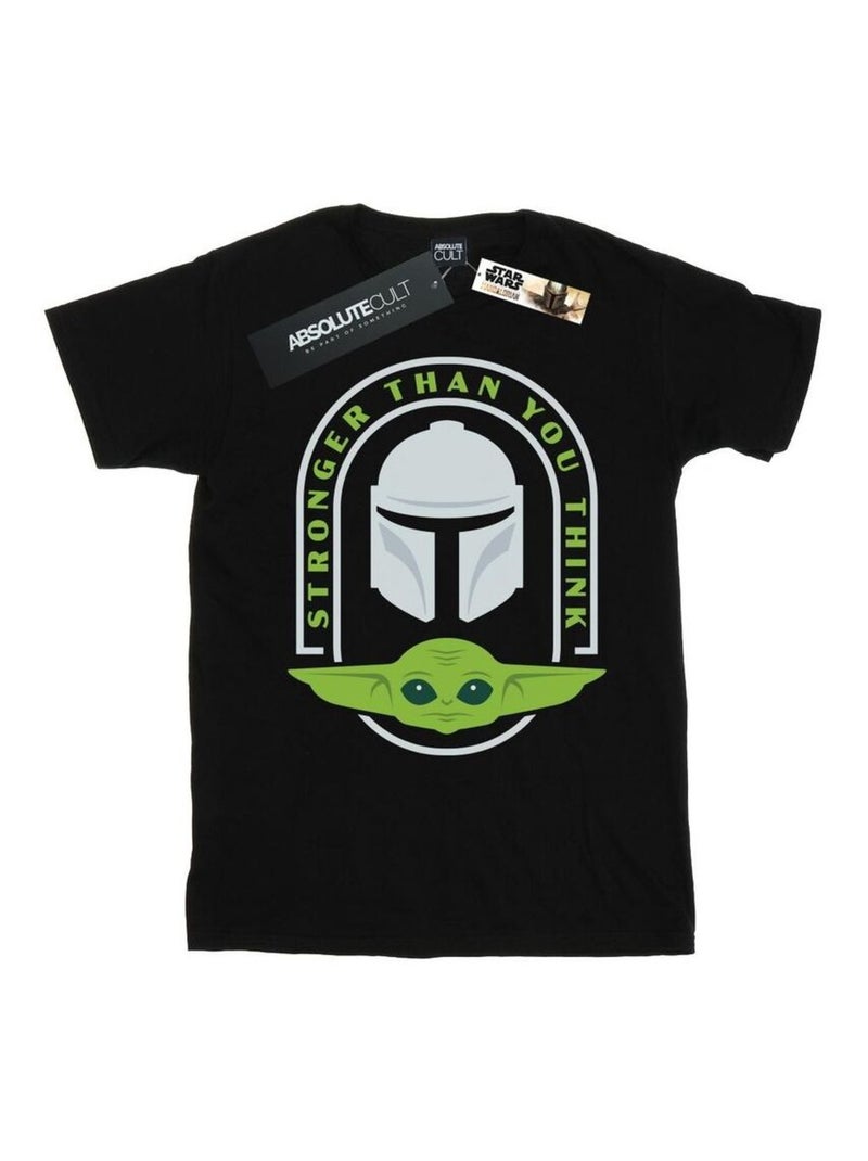 Star Wars - T-shirt THE MANDALORIAN STRONGER THAN YOU THINK Noir - Kiabi
