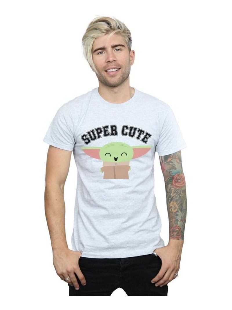 Star Wars - T-shirt THE MANDALORIAN SUPER CUTE Gris chiné - Kiabi