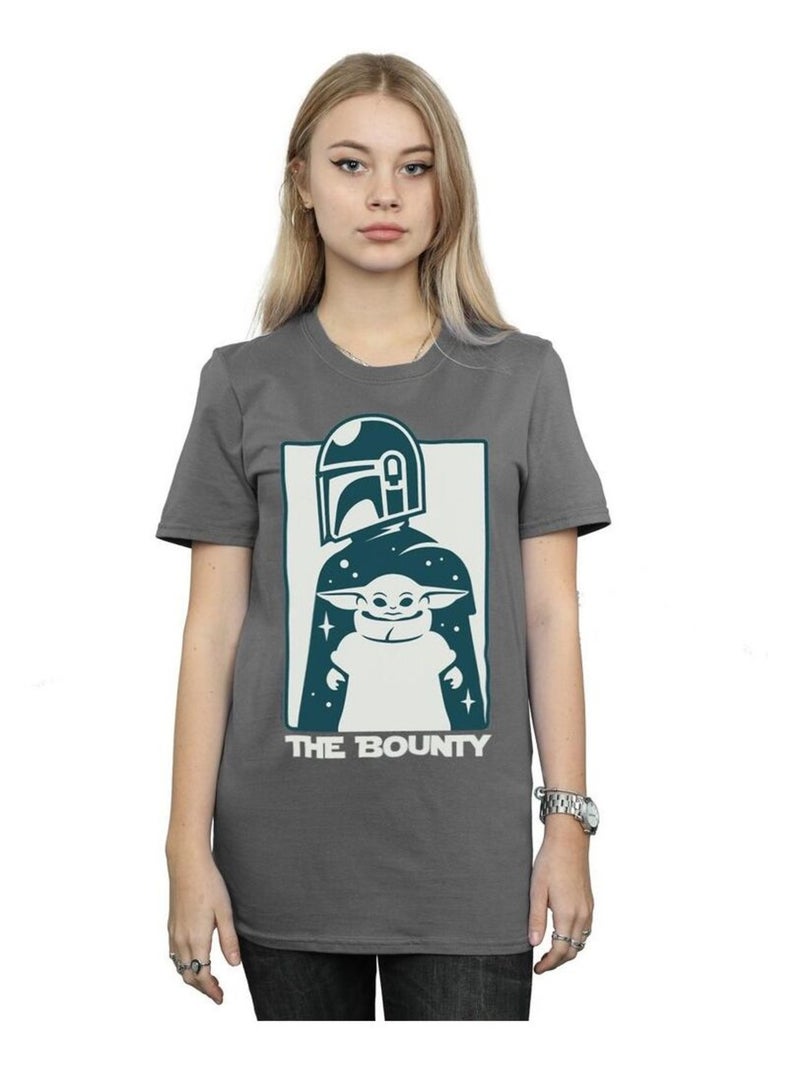 Star Wars - T-shirt THE MANDALORIAN THE BOUNTY Gris Noir - Kiabi