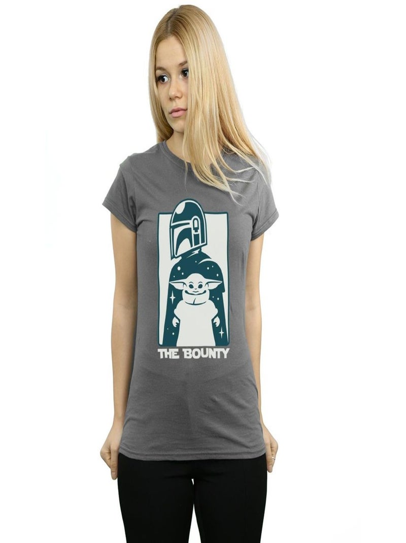 Star Wars - T-shirt THE MANDALORIAN THE BOUNTY Gris Noir - Kiabi