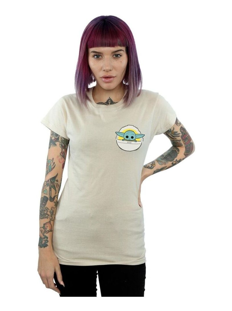 Star Wars - T-shirt THE MANDALORIAN THE CHILD Beige sable - Kiabi