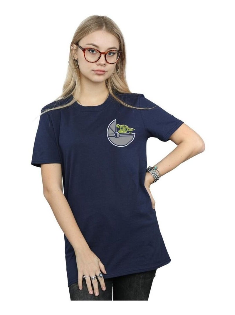 Star Wars - T-shirt THE MANDALORIAN THE CHILD Bleu marine - Kiabi