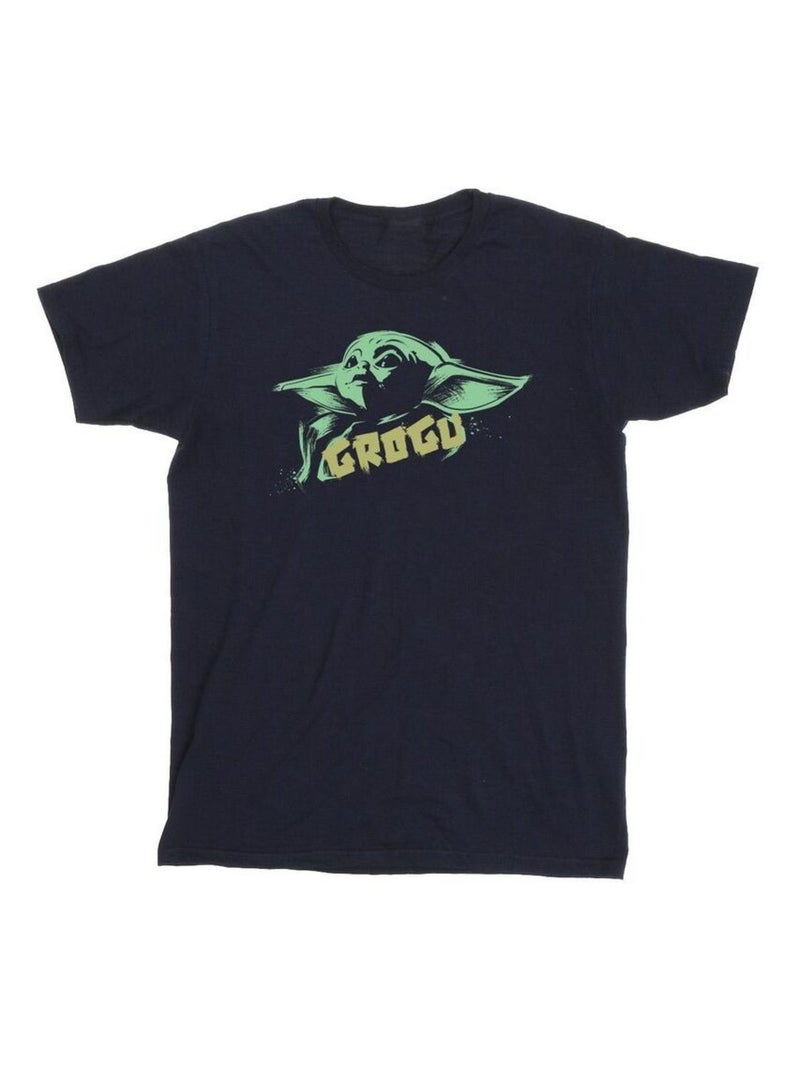 Star Wars - T-shirt THE MANDALORIAN THE CHILD Bleu marine - Kiabi