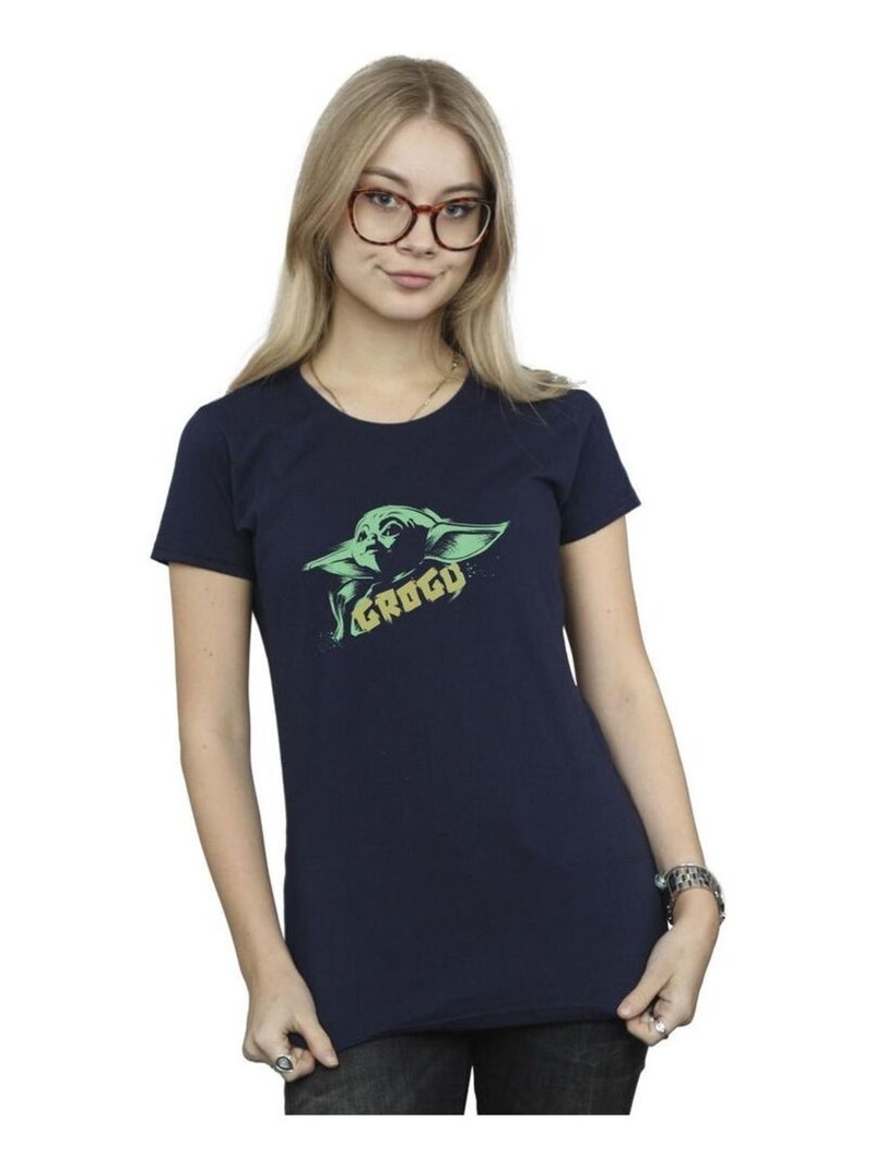 Star Wars - T-shirt THE MANDALORIAN THE CHILD Bleu marine - Kiabi