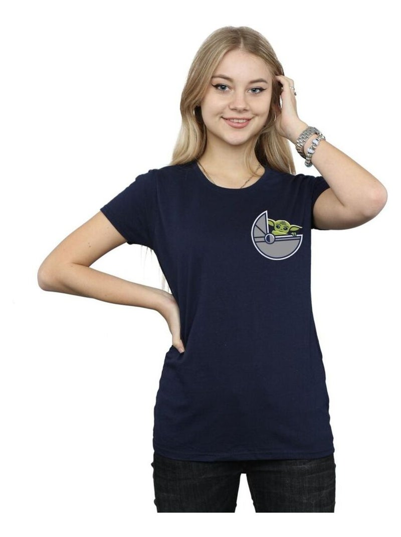 Star Wars - T-shirt THE MANDALORIAN THE CHILD Bleu marine - Kiabi