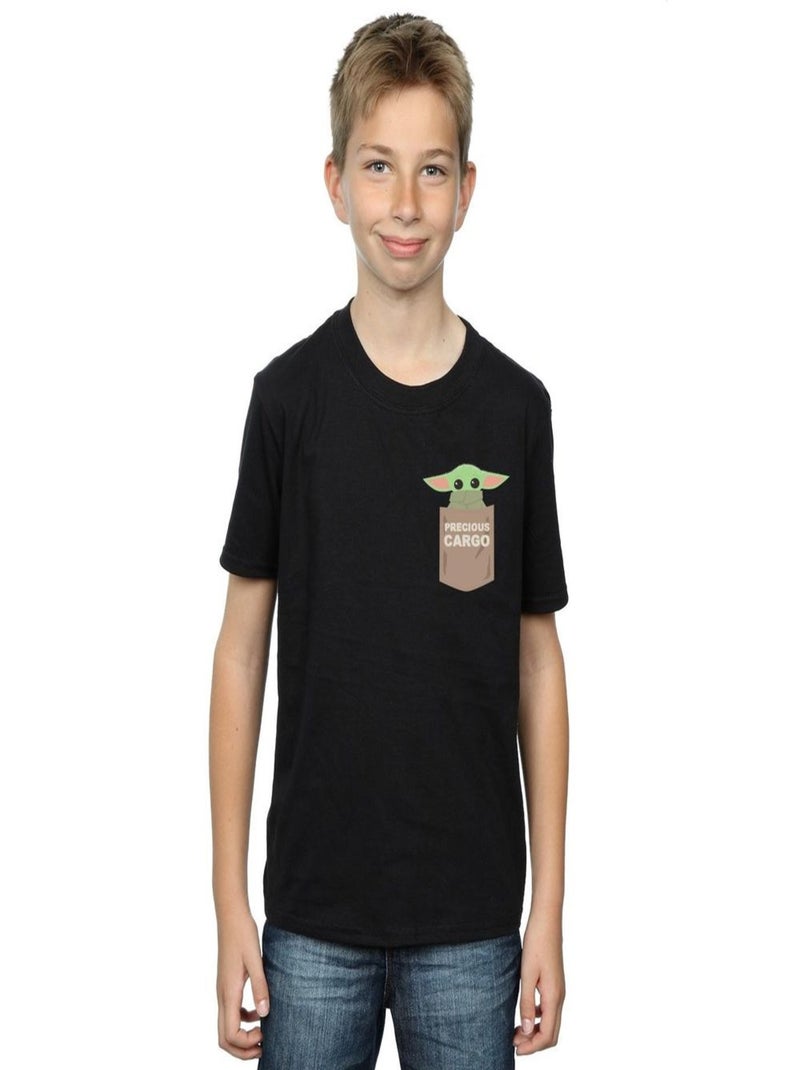 Star Wars - T-shirt THE MANDALORIAN THE CHILD CARGO Noir - Kiabi