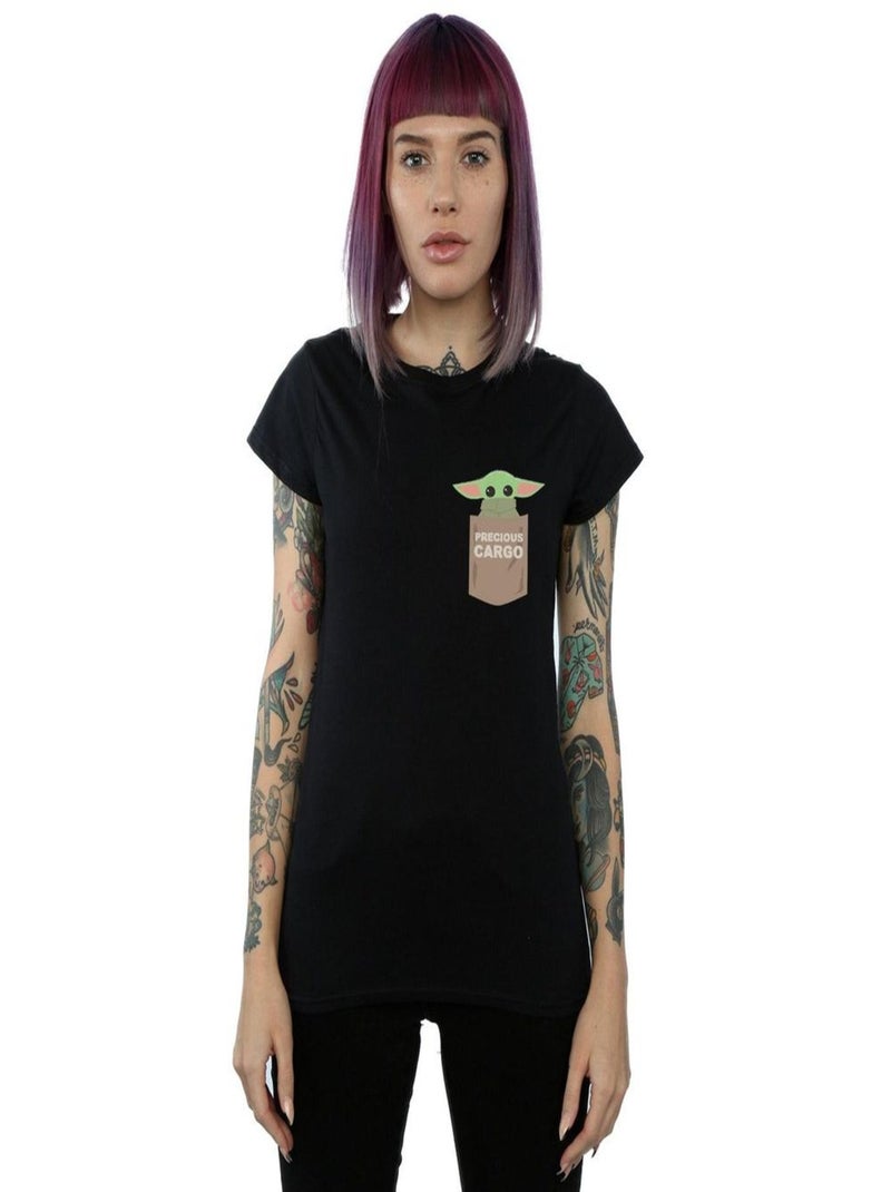 Star Wars - T-shirt THE MANDALORIAN THE CHILD CARGO Noir - Kiabi