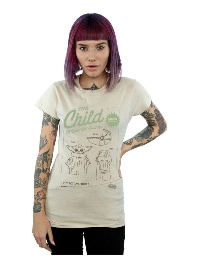 Star Wars - T-shirt THE MANDALORIAN THE CHILD FIGURE Beige sable - Kiabi