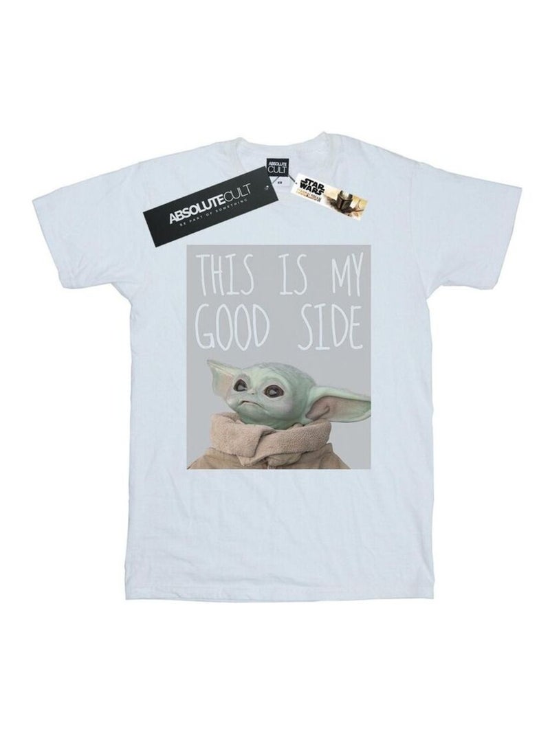 Star Wars - T-shirt THE MANDALORIAN THE CHILD GOOD SIDE Blanc - Kiabi