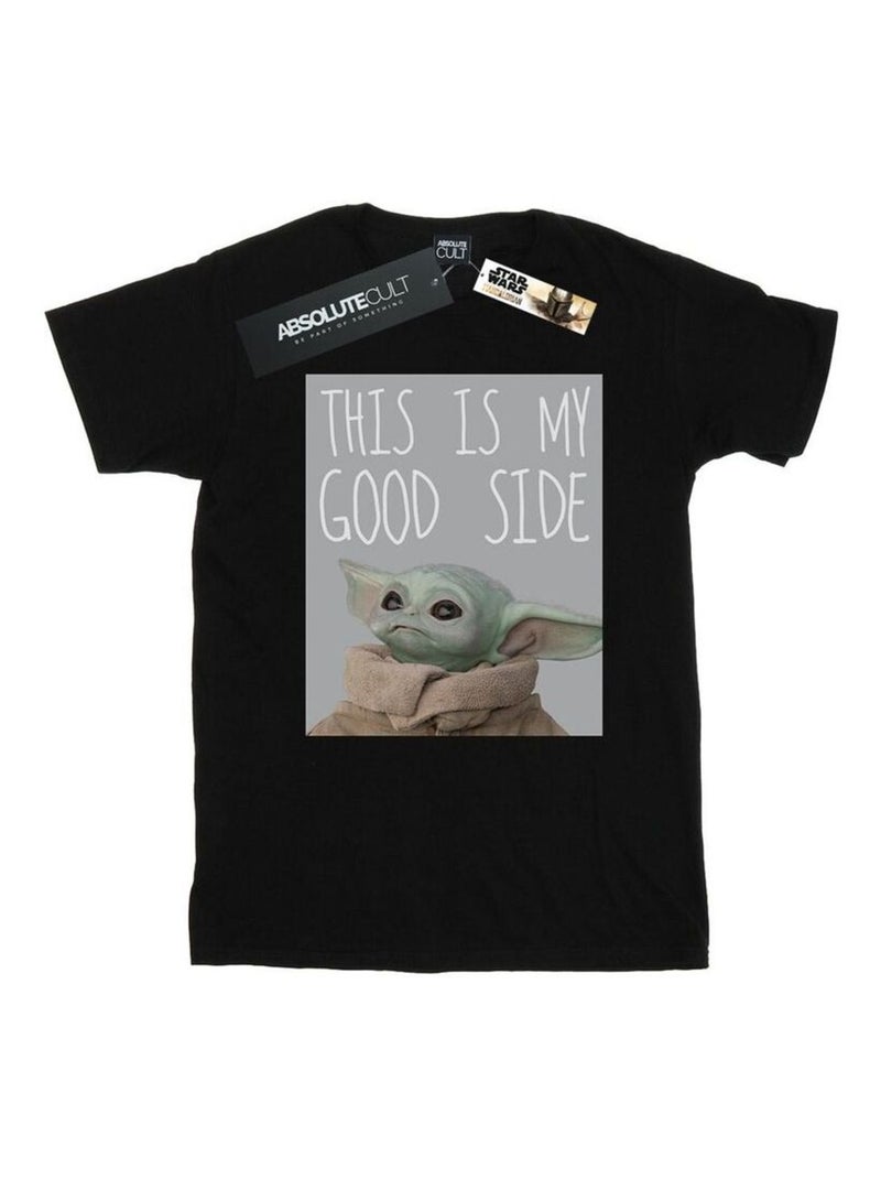 Star Wars - T-shirt THE MANDALORIAN THE CHILD GOOD SIDE Noir - Kiabi