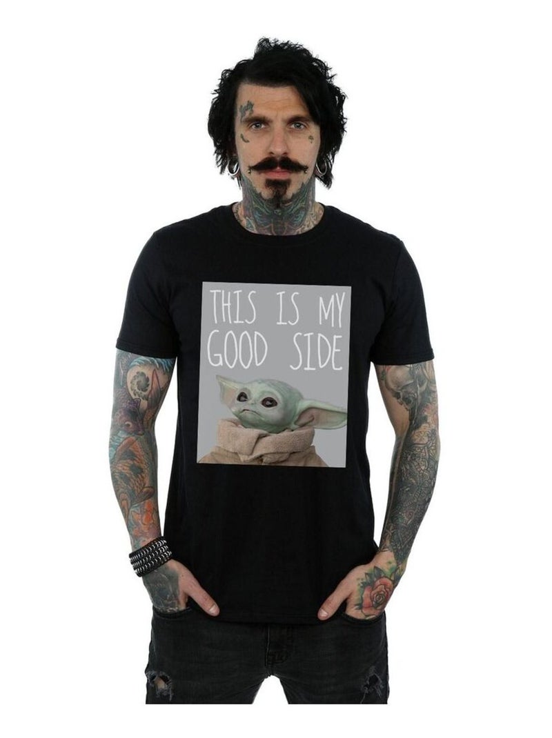 Star Wars - T-shirt THE MANDALORIAN THE CHILD GOOD SIDE Noir - Kiabi