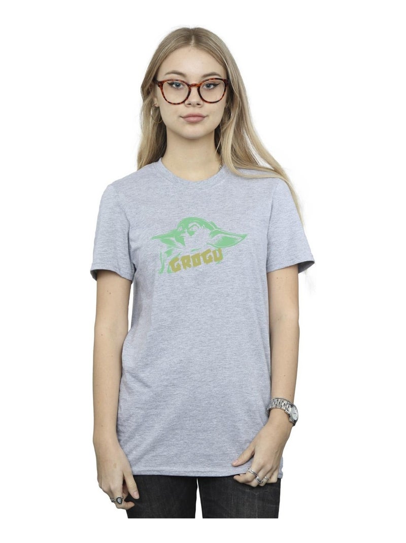 Star Wars - T-shirt THE MANDALORIAN THE CHILD Gris chiné - Kiabi