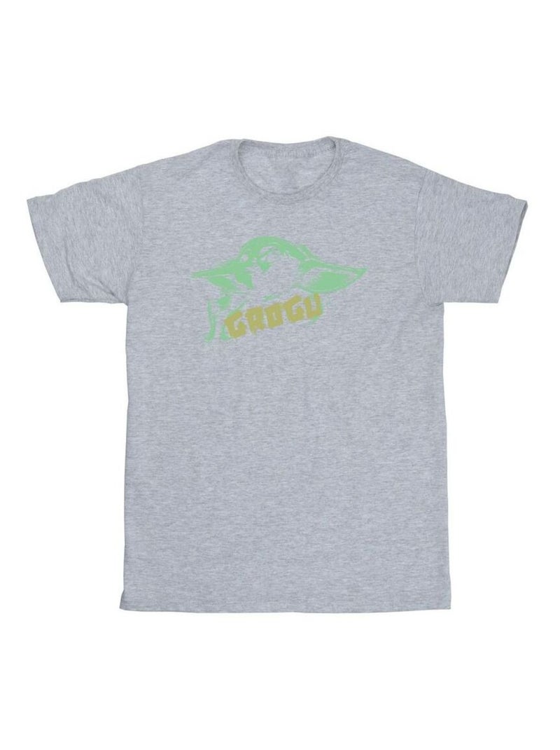 Star Wars - T-shirt THE MANDALORIAN THE CHILD Gris chiné - Kiabi