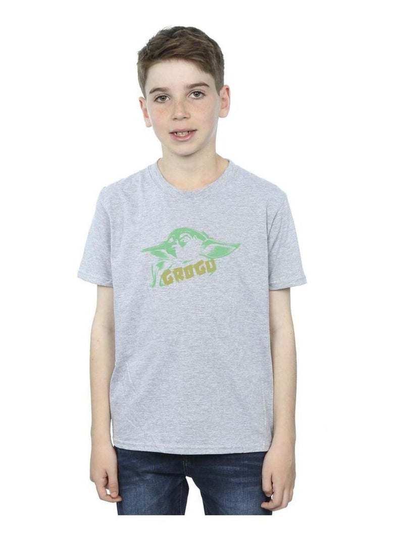 Star Wars - T-shirt THE MANDALORIAN THE CHILD Gris chiné - Kiabi