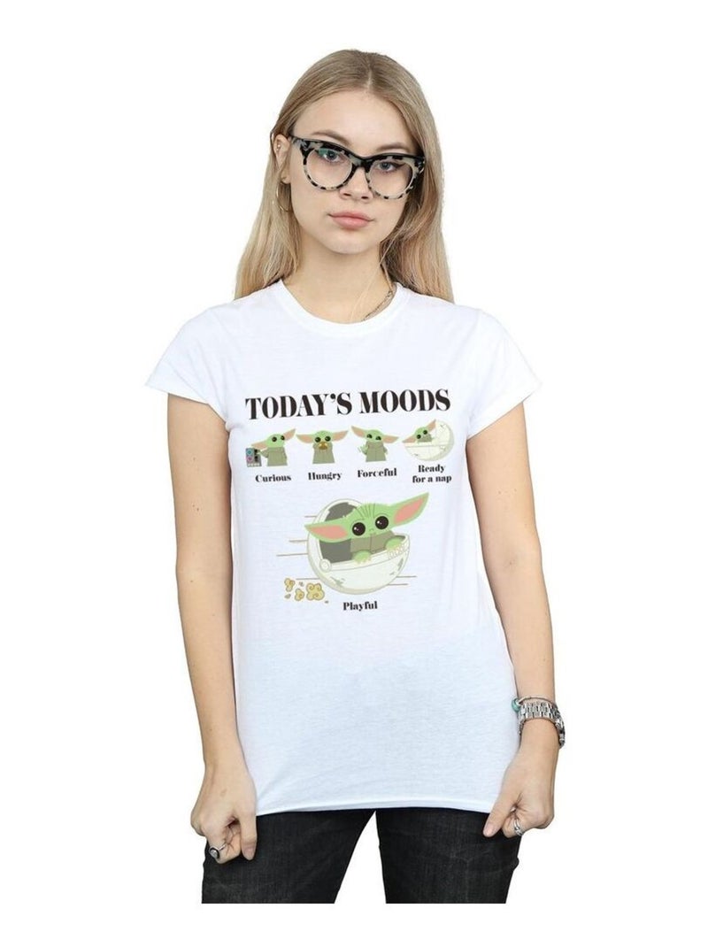 Star Wars - T-shirt THE MANDALORIAN THE CHILD MOODS Blanc - Kiabi