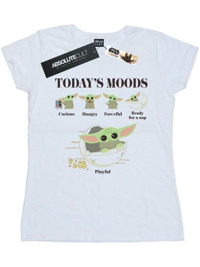 Star Wars - T-shirt THE MANDALORIAN THE CHILD MOODS Blanc - Kiabi