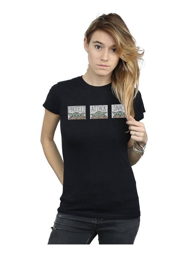 Star Wars - T-shirt THE MANDALORIAN THE CHILD Noir - Kiabi