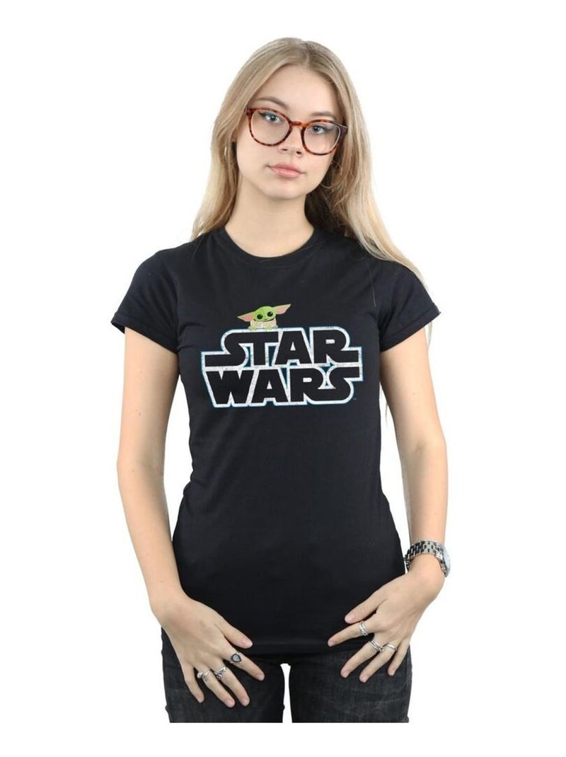 Star Wars - T-shirt THE MANDALORIAN THE CHILD Noir - Kiabi