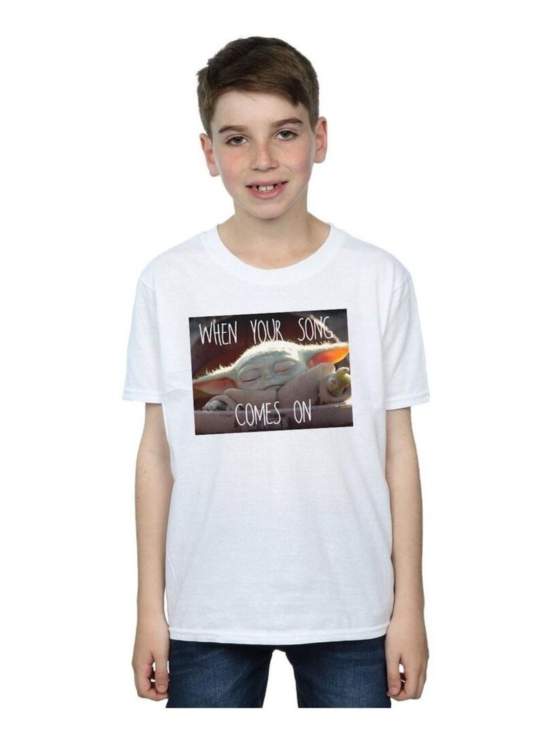 Star Wars - T-shirt THE MANDALORIAN THE CHILD SONG Blanc - Kiabi