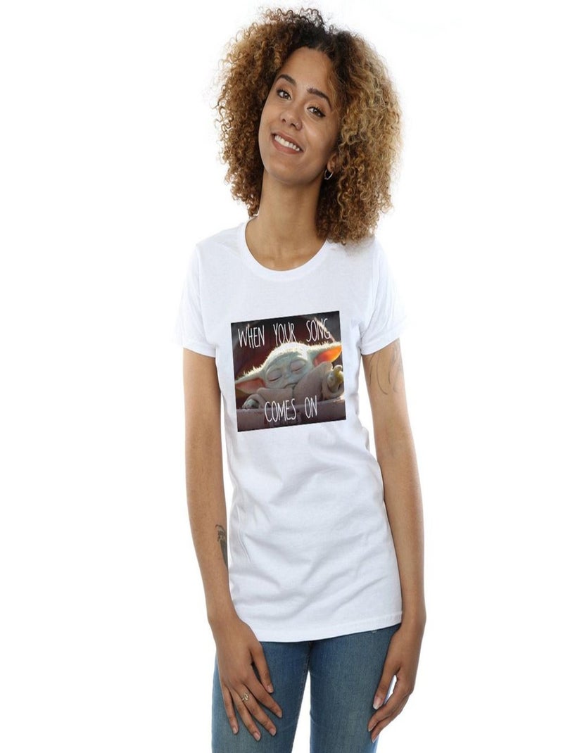 Star Wars - T-shirt THE MANDALORIAN THE CHILD SONG Blanc - Kiabi