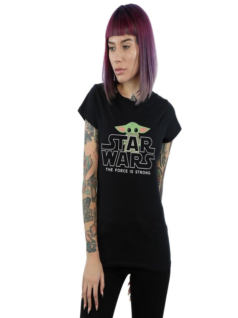 Star Wars - T-shirt THE MANDALORIAN THE CHILD STRONG Noir - Kiabi