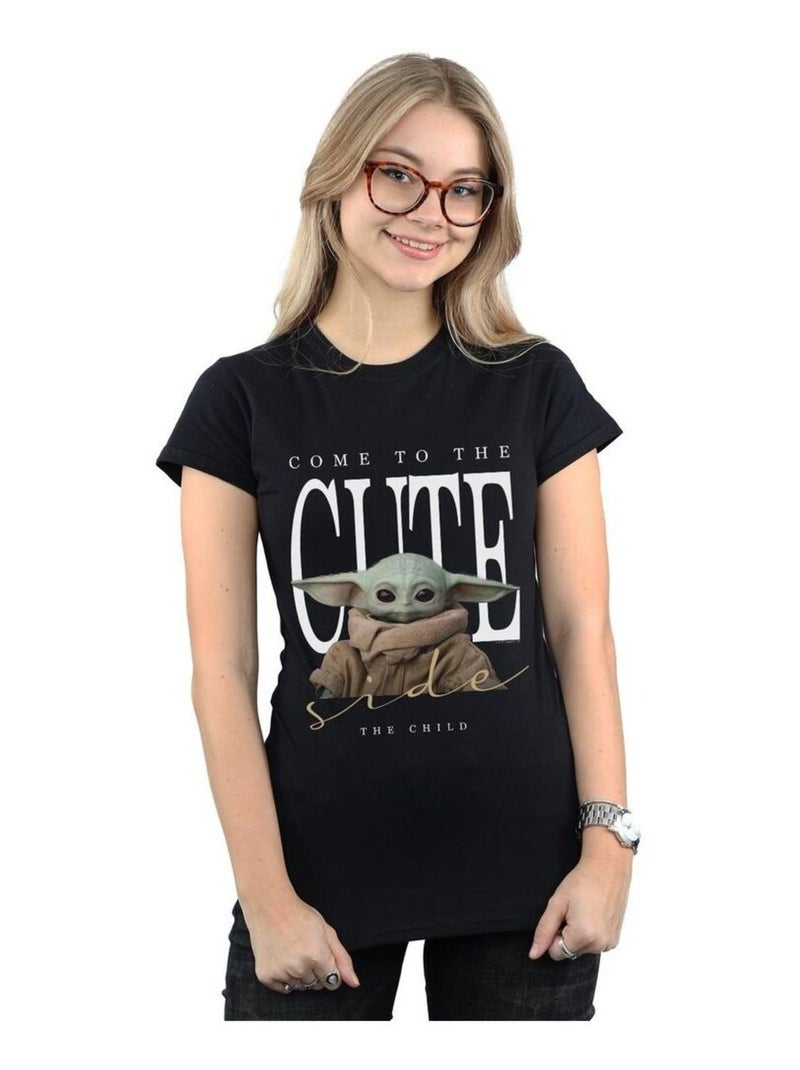 Star Wars - T-shirt THE MANDALORIAN THE CUTE SIDE Noir - Kiabi