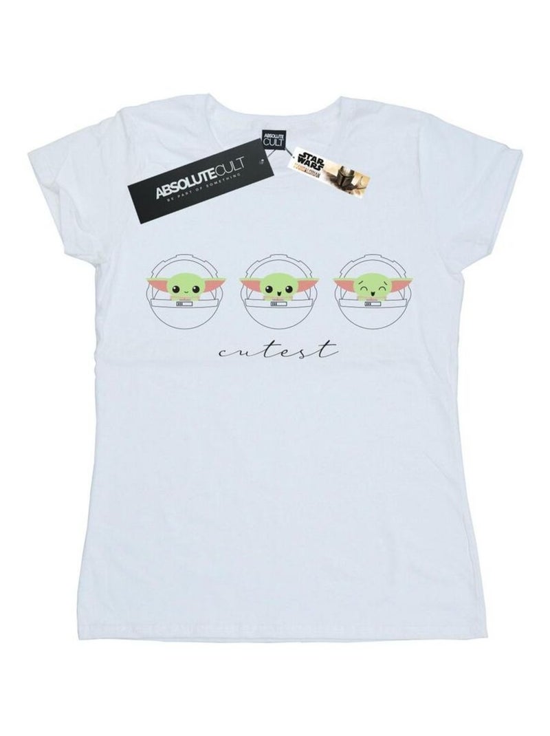 Star Wars - T-shirt THE MANDALORIAN THE CUTEST Blanc - Kiabi